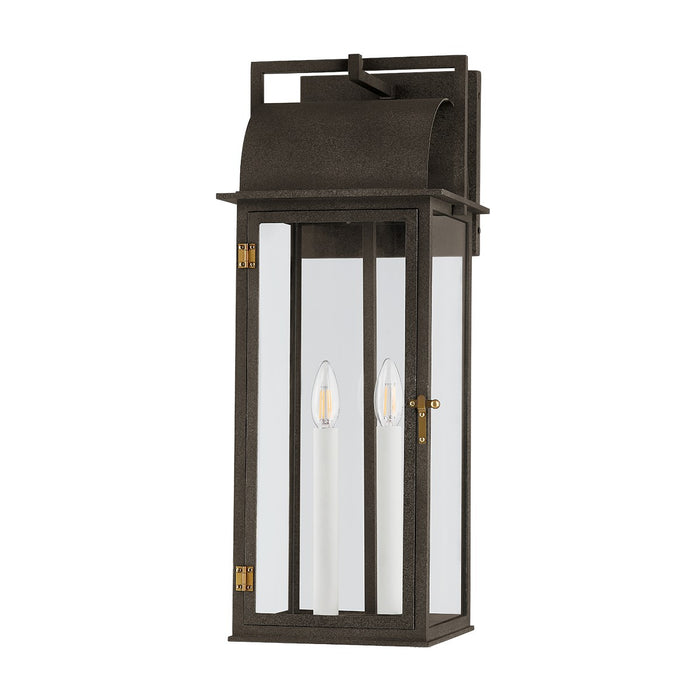 Troy Lighting B2224-FRN/PBR Two Light Outdoor Wall Sconce, French Iron/Patina Brass