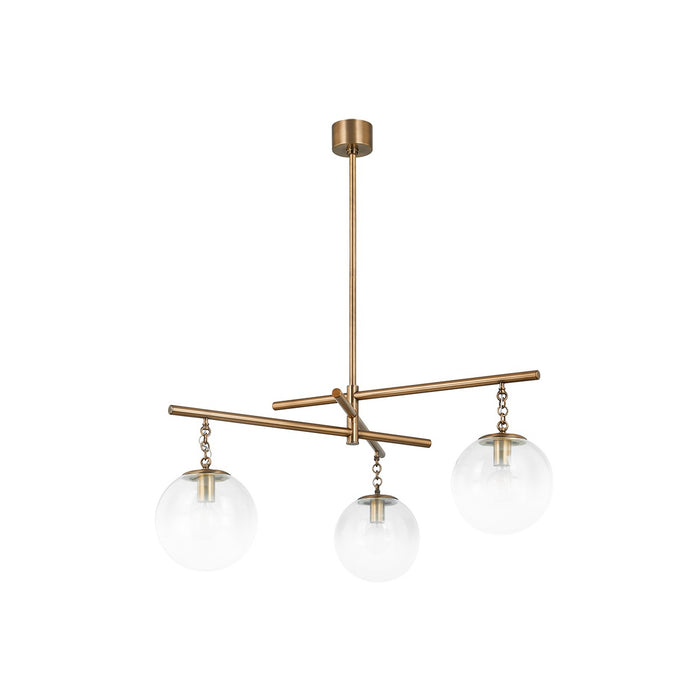 Troy Lighting F1044-PBR Three Light Chandelier, Patina Brass