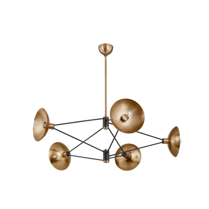 Troy Lighting F1050-PBR/SBK Five Light Chandelier, Patina Brass/Soft Black