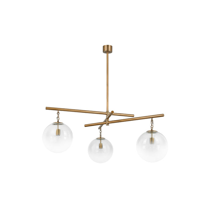 Troy Lighting F1059-PBR Three Light Chandelier, Patina Brass