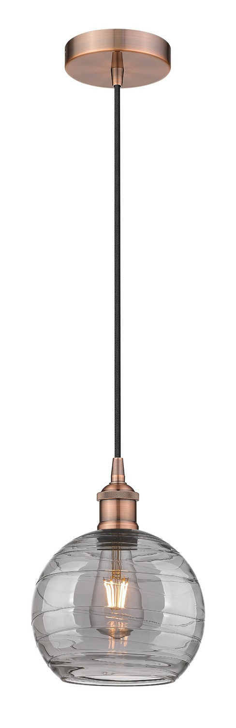 Innovations 616-1P-AC-G1213-8SM One Light Mini Pendant, Antique Copper