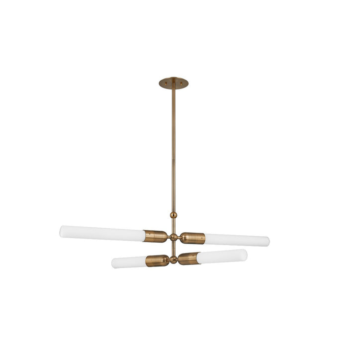 Troy Lighting F1450-PBR Four Light Chandelier, Patina Brass