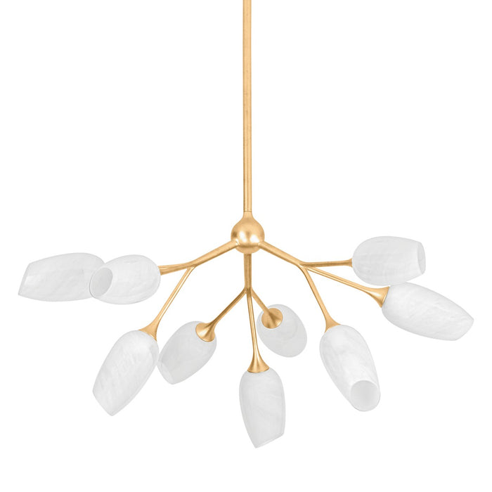 Troy Lighting F2134-VGL Nine Light Chandelier, Vintage Gold Leaf