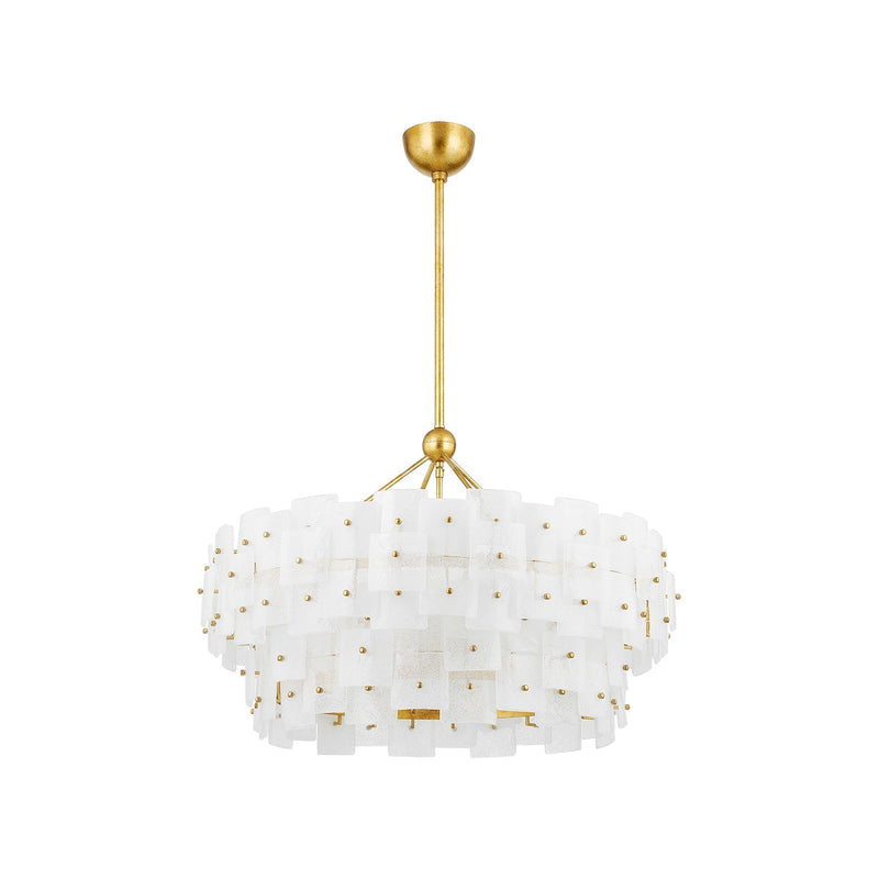 Troy Lighting F2136-VGL Eight Light Chandelier, Vintage Gold Leaf