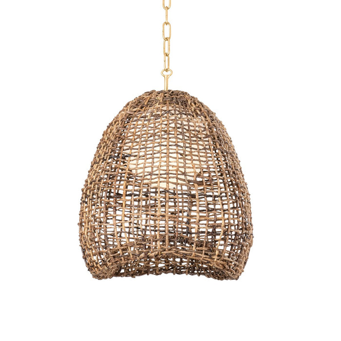 Troy Lighting F2316-VGL One Light Pendant, Vintage Gold Leaf