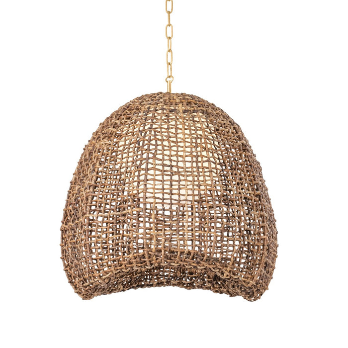 Troy Lighting F2324-VGL One Light Pendant, Vintage Gold Leaf