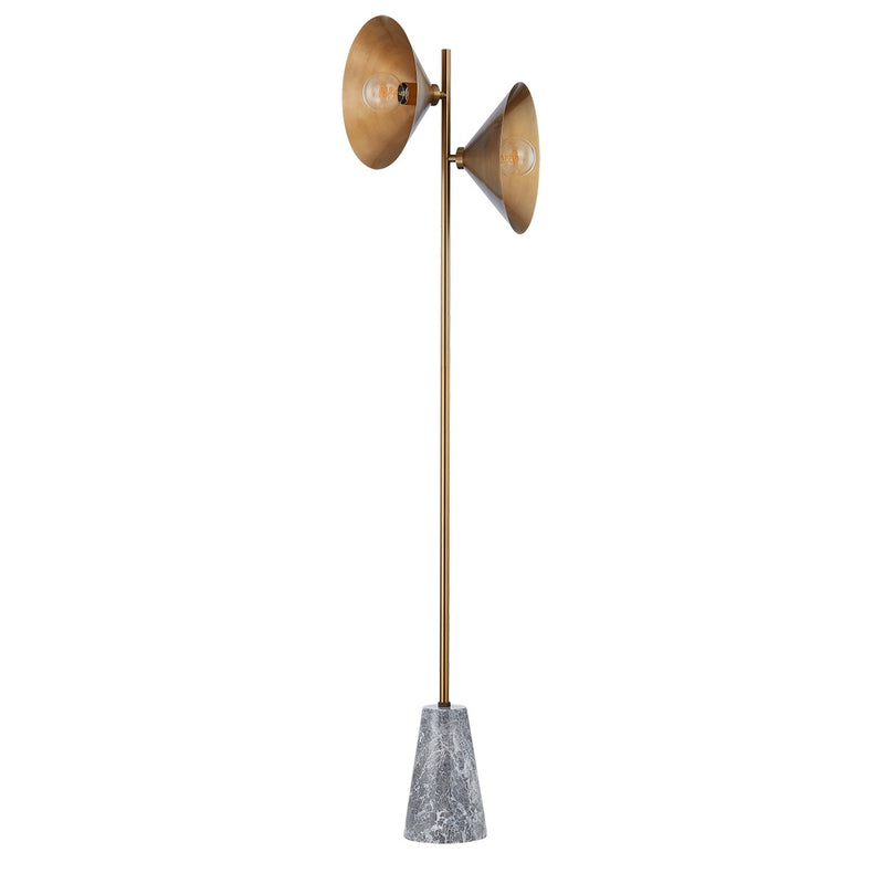 Troy Lighting PFL1064-PBR Two Light Floor Lamp, Patina Brass