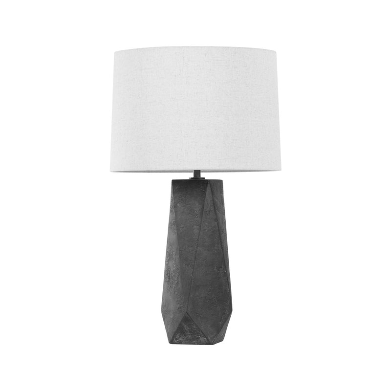 Troy Lighting PTL1129-PBR/CHB One Light Table Lamp, Patina Brass/Ceramic Ash Black