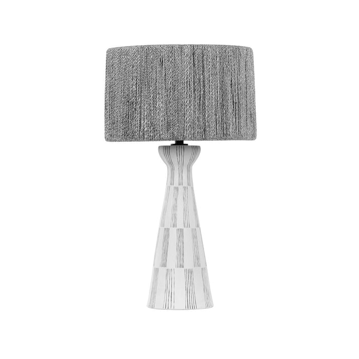 Troy Lighting PTL1230-SBK/CGH One Light Table Lamp, Patina Brass/Ceramic Graphic White