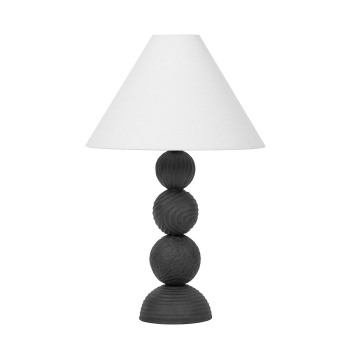 Troy Lighting PTL1530-FOR/CBF One Light Table Lamp, Forged Iron/Ceramic Black Motif