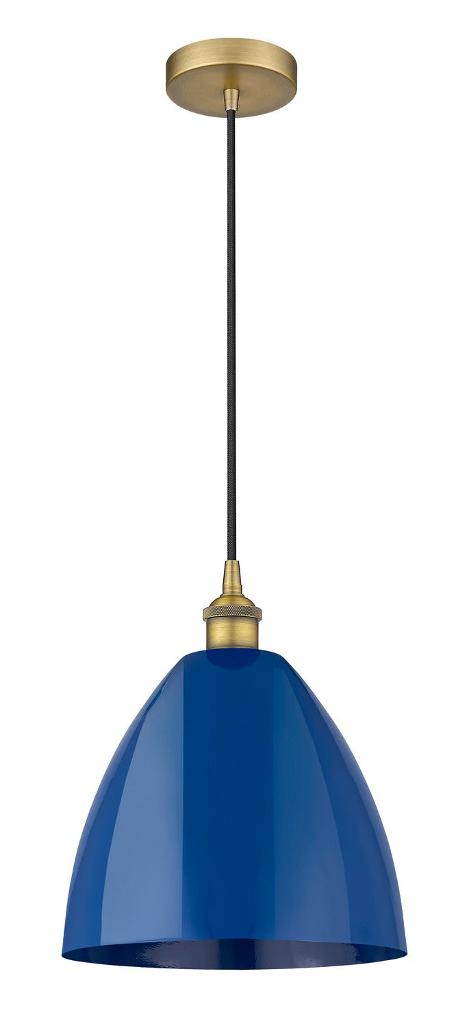 Innovations 616-1P-BB-MBD-12-BL One Light Mini Pendant, Brushed Brass