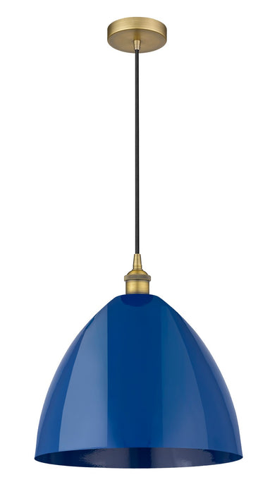 Innovations 616-1P-BB-MBD-16-BL One Light Mini Pendant, Brushed Brass