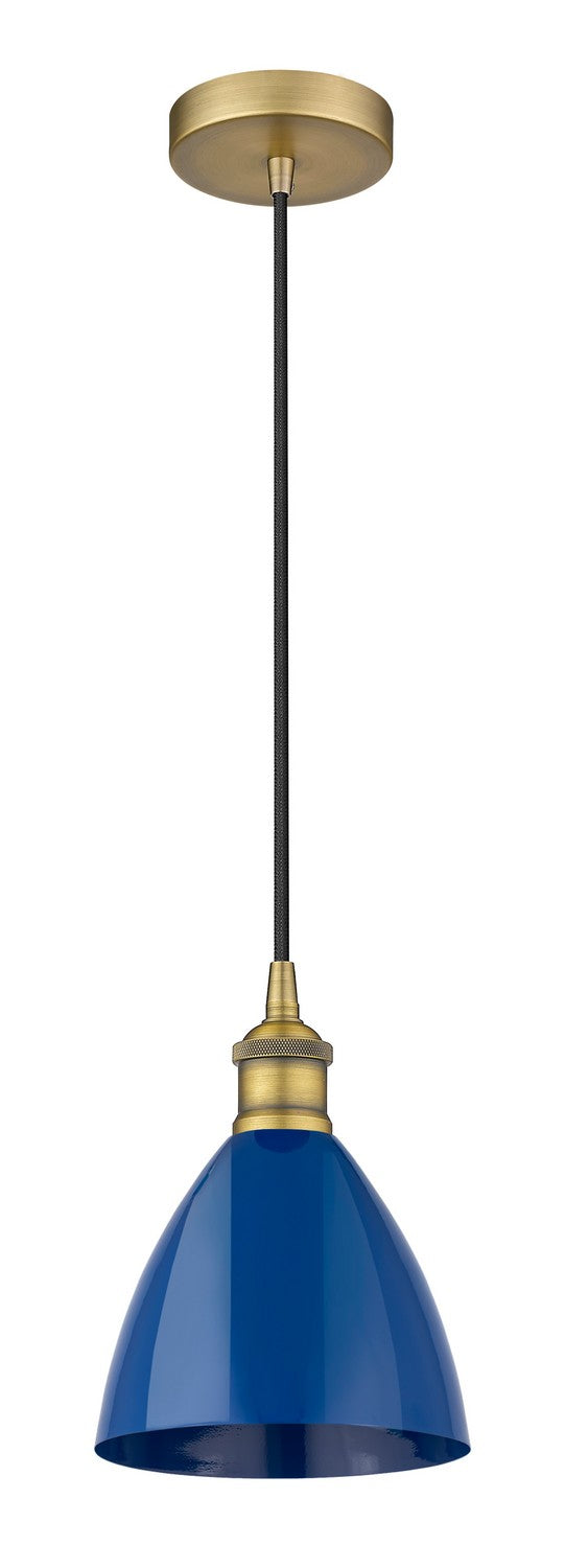 Innovations 616-1P-BB-MBD-75-BL One Light Mini Pendant, Brushed Brass