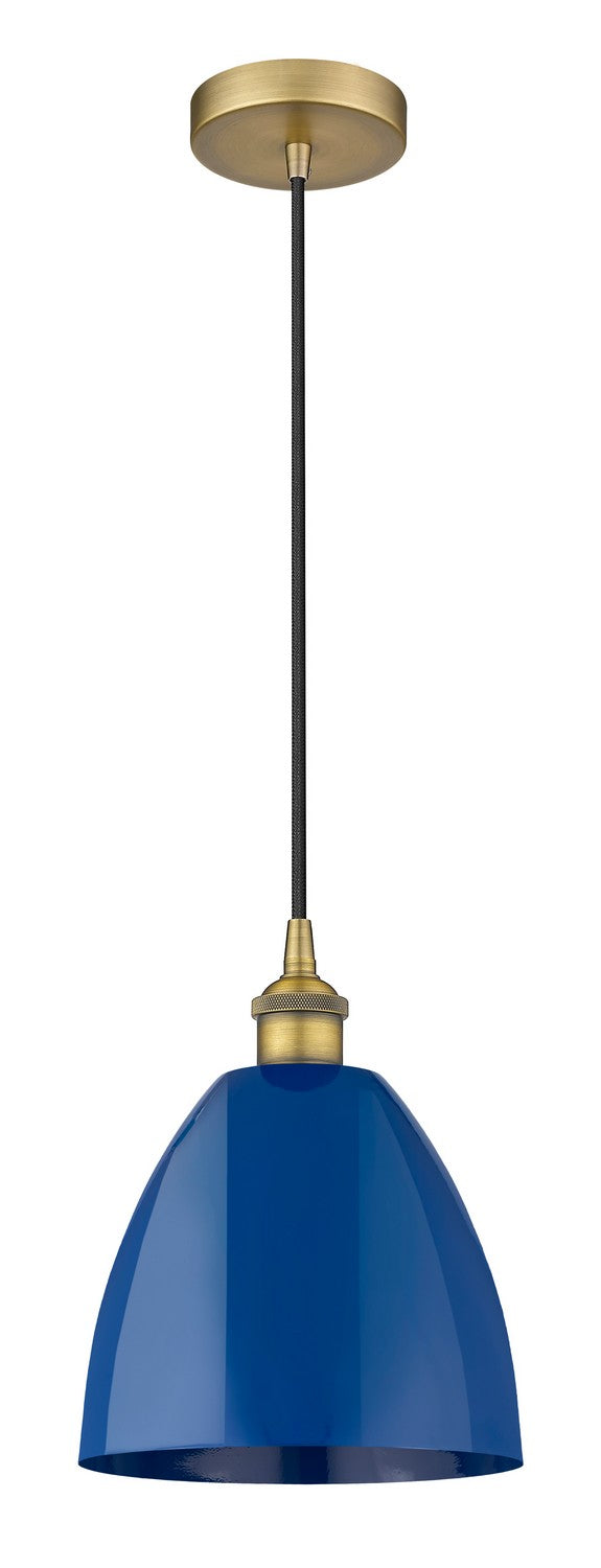 Innovations 616-1P-BB-MBD-9-BL One Light Mini Pendant, Brushed Brass