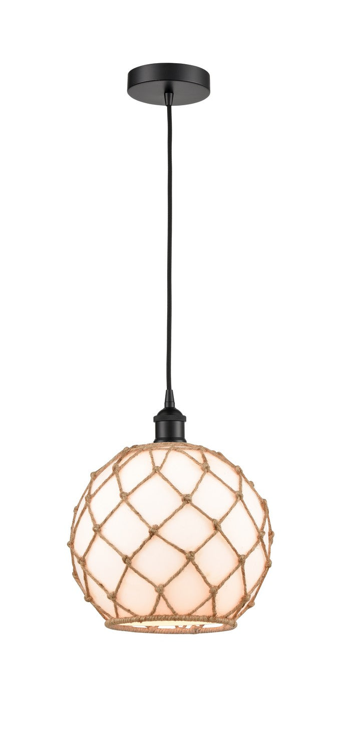 Innovations 616-1P-BK-G121-10RB One Light Mini Pendant, Matte Black