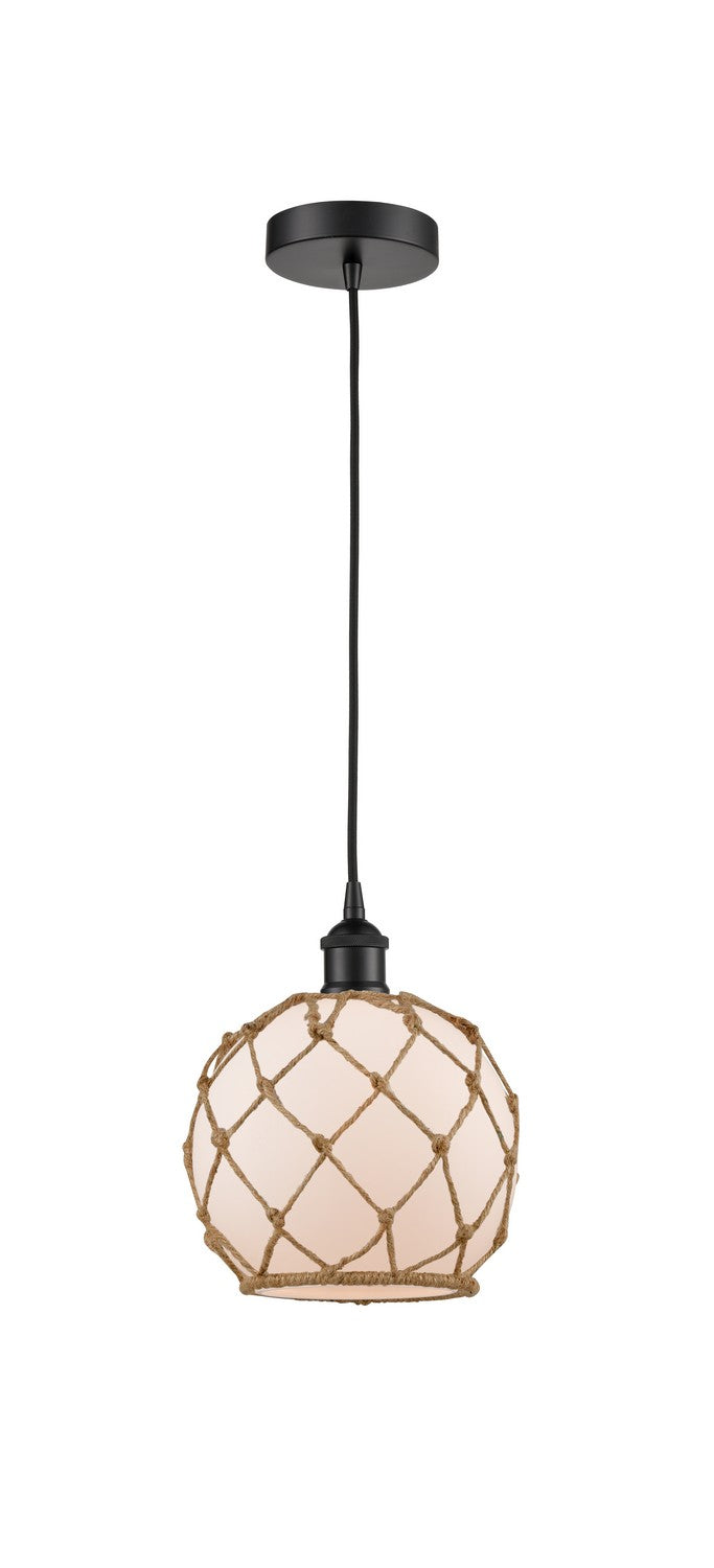 Innovations 616-1P-BK-G121-8RB One Light Mini Pendant, Matte Black