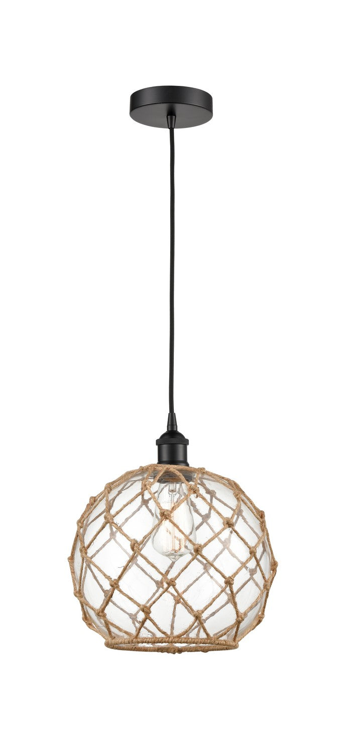 Innovations 616-1P-BK-G122-10RB One Light Mini Pendant, Matte Black