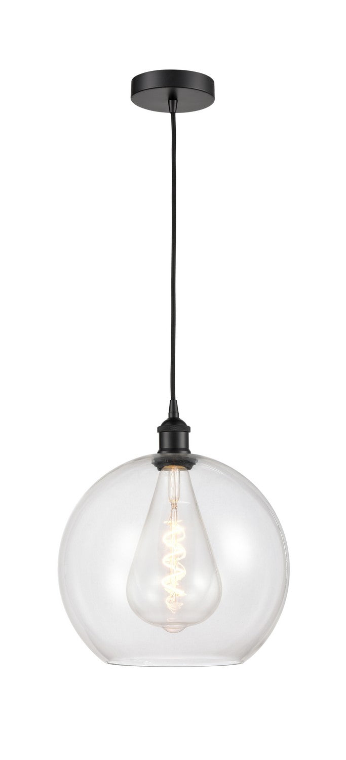 Innovations 616-1P-BK-G122-12 One Light Mini Pendant, Matte Black