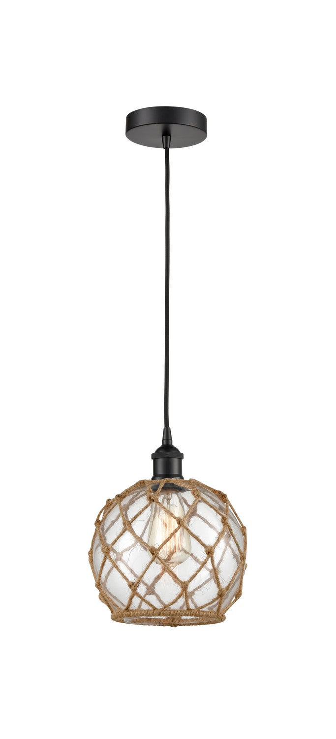 Innovations 616-1P-BK-G122-8RB One Light Mini Pendant, Matte Black