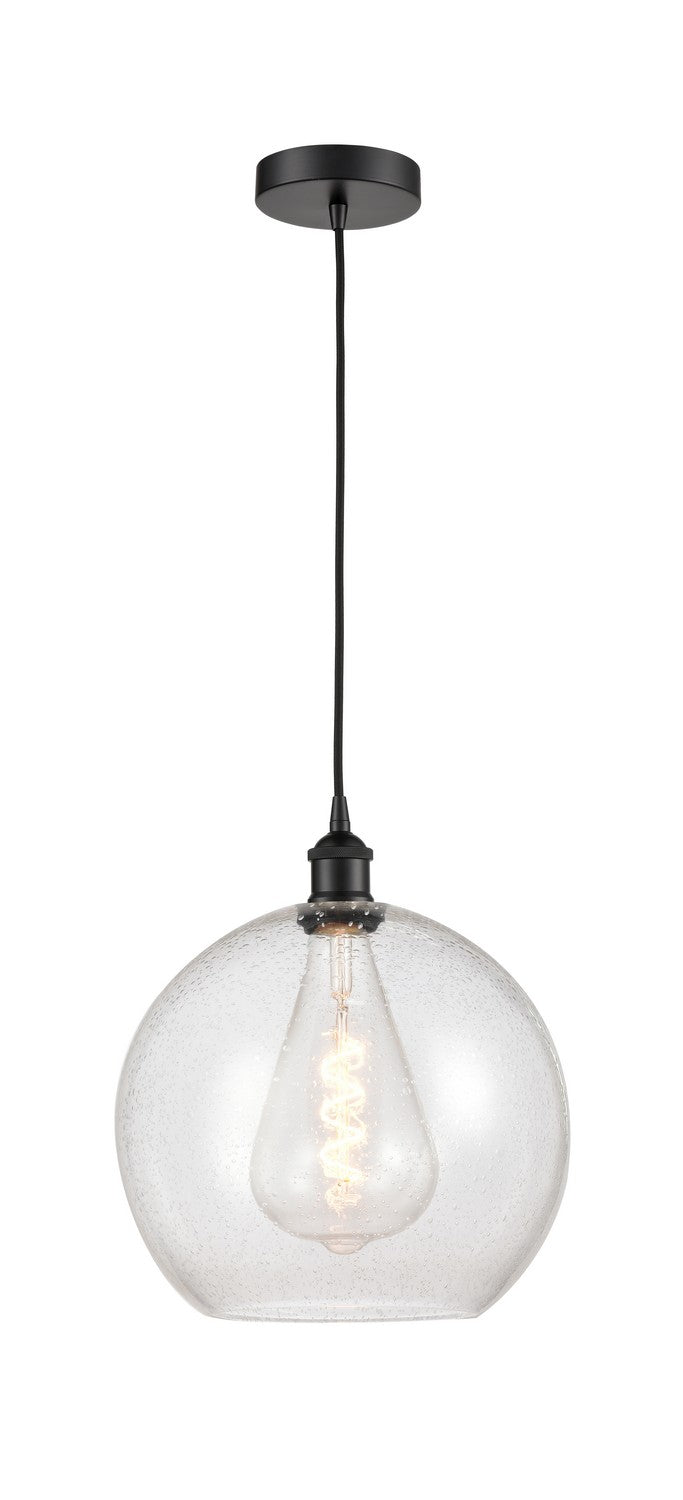 Innovations 616-1P-BK-G124-12 One Light Mini Pendant, Matte Black