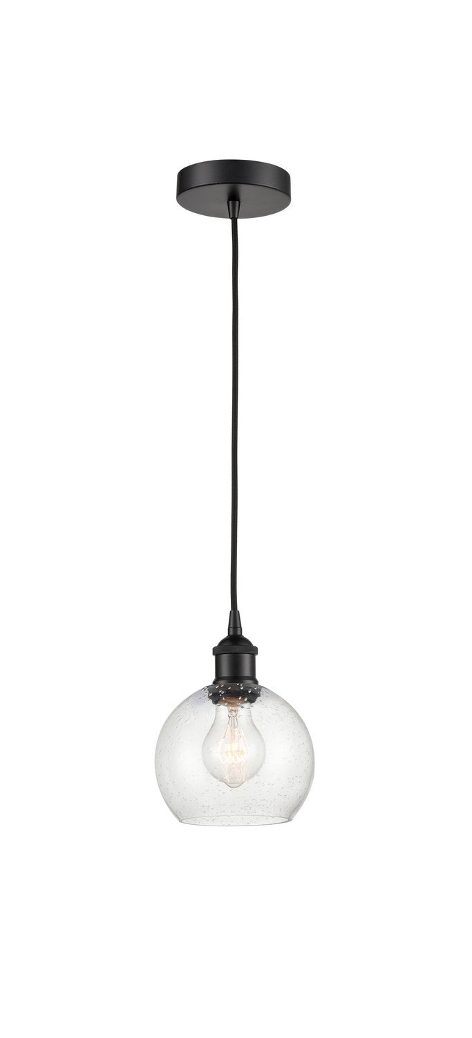 Innovations 616-1P-BK-G124-6 One Light Mini Pendant, Matte Black