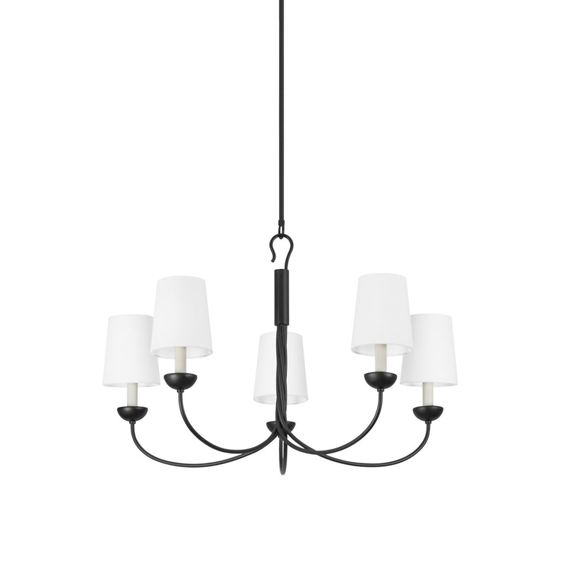 Hudson Valley 5305-AI Five Light Chandelier, Aged Iron