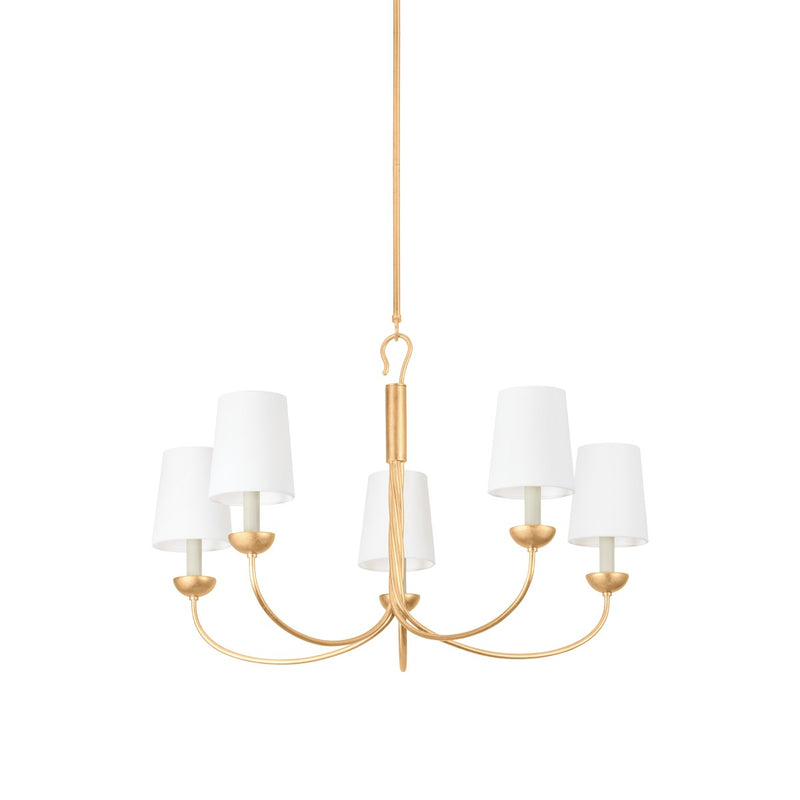 Hudson Valley 5305-VGL Five Light Chandelier, Vintage Gold Leaf