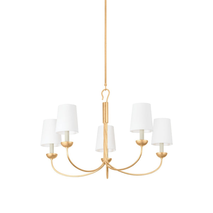 Hudson Valley 5305-VGL Five Light Chandelier, Vintage Gold Leaf
