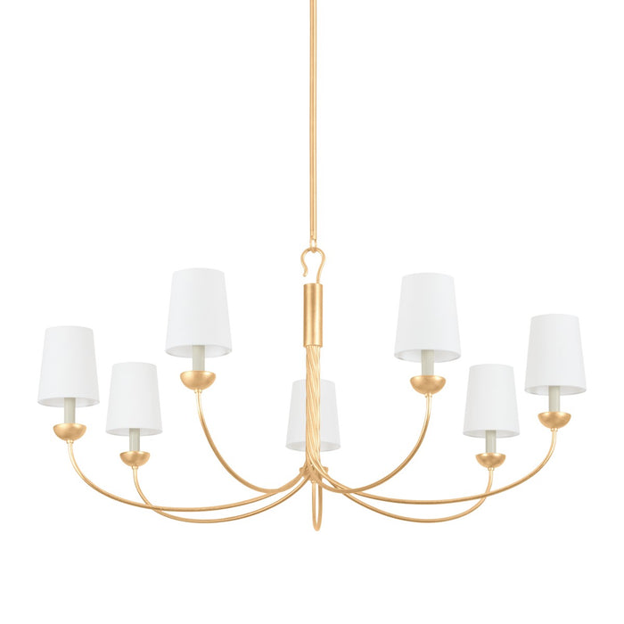 Hudson Valley 5307-VGL Seven Light Chandelier, Vintage Gold Leaf