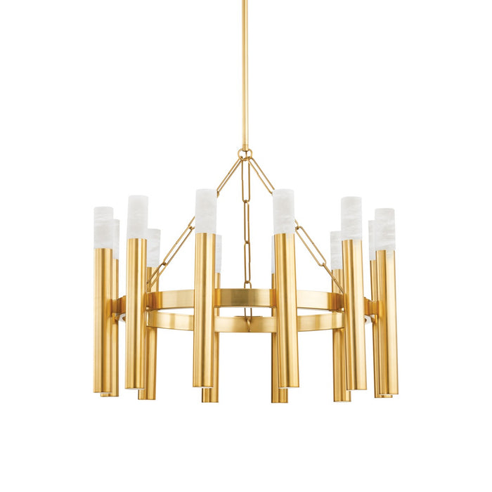Hudson Valley 5728-AGB 12 Light Chandelier, Aged Brass