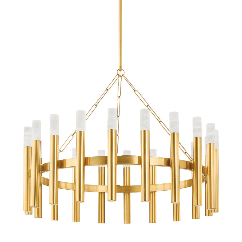 Hudson Valley 5742-AGB 20 Light Chandelier, Aged Brass