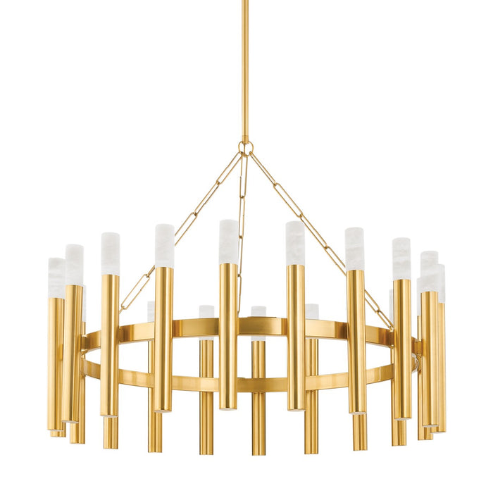 Hudson Valley 5742-AGB 20 Light Chandelier, Aged Brass