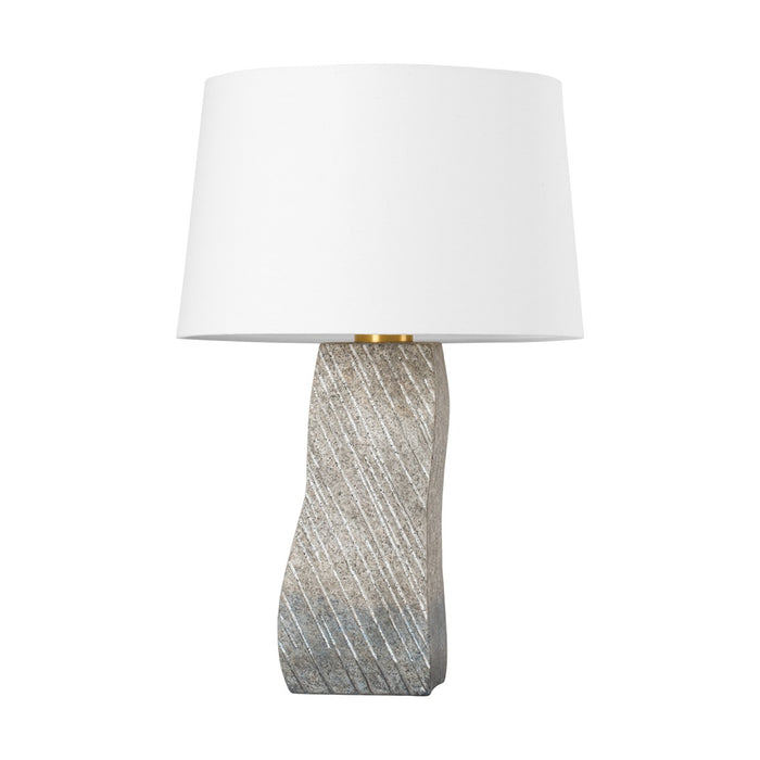 Hudson Valley L4629-AGB/CDW One Light Table Lamp, Aged Brass/ Ceramic Windswept White