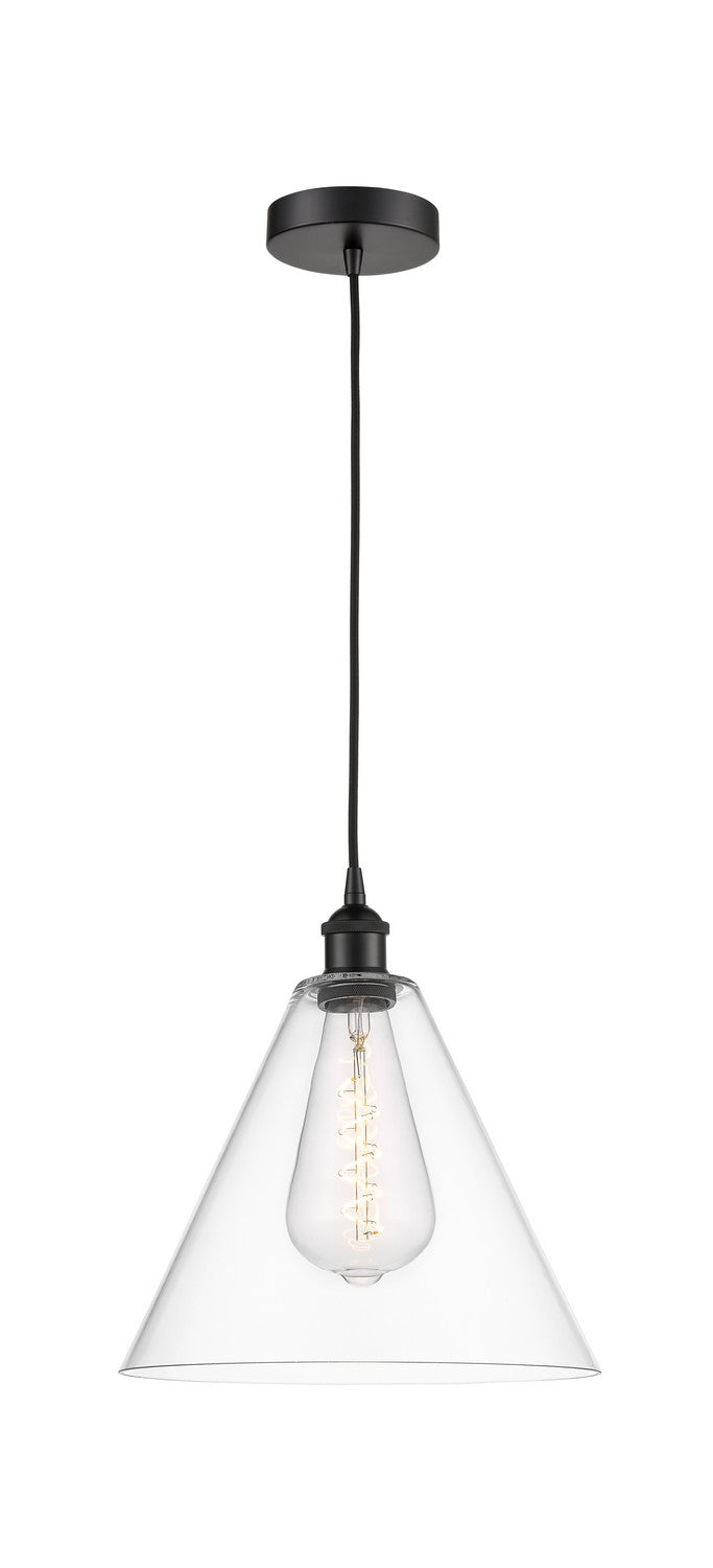 Innovations 616-1P-BK-GBC-122 One Light Mini Pendant, Matte Black