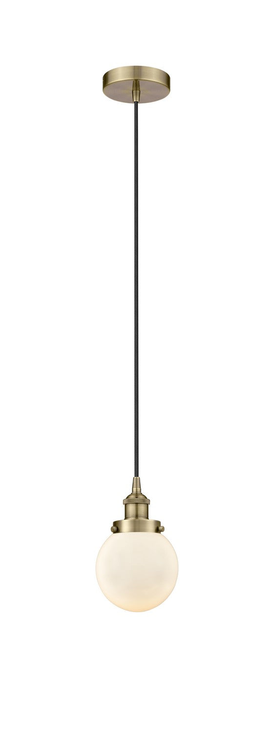 Innovations 616-1PH-AB-G201-6 One Light Mini Pendant, Antique Brass