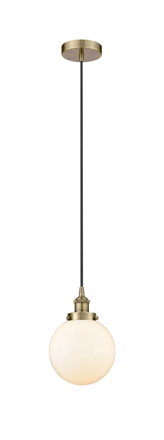 Innovations 616-1PH-AB-G201-8 One Light Mini Pendant, Antique Brass