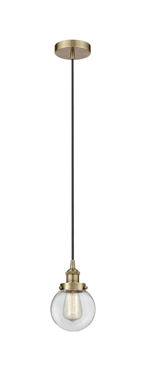 Innovations 616-1PH-AB-G202-6 One Light Mini Pendant, Antique Brass