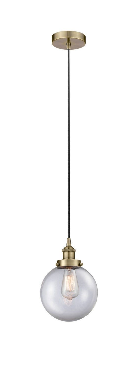 Innovations 616-1PH-AB-G202-8 One Light Mini Pendant, Antique Brass