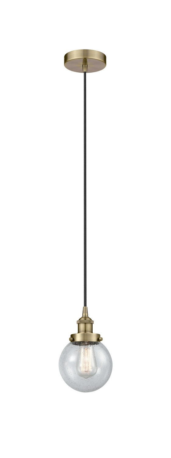 Innovations 616-1PH-AB-G204-6 One Light Mini Pendant, Antique Brass