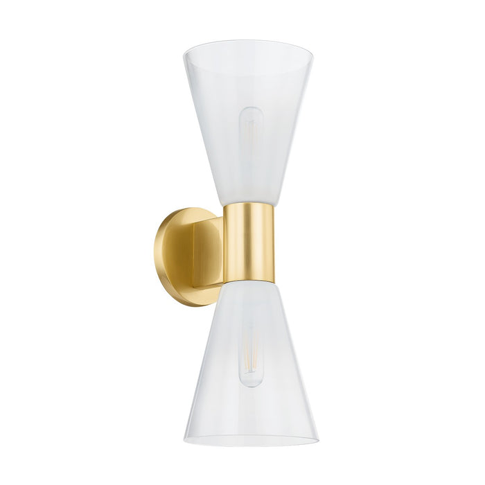 Mitzi H838102-AGB Two Light Wall Sconce, Aged Brass