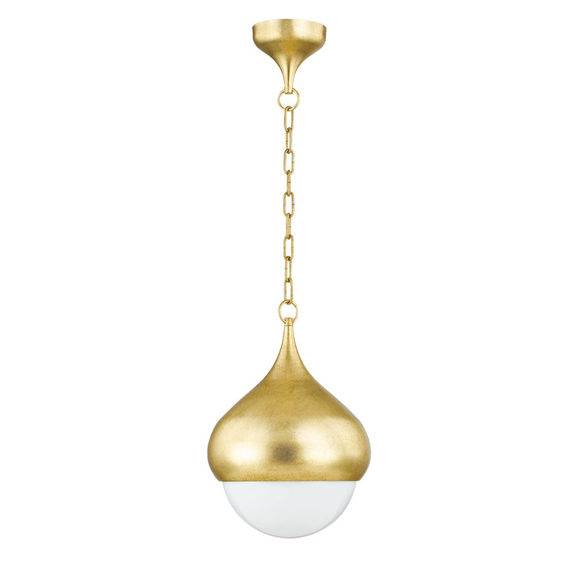 Mitzi H850701-VGL One Light Pendant, Vintage Gold Leaf