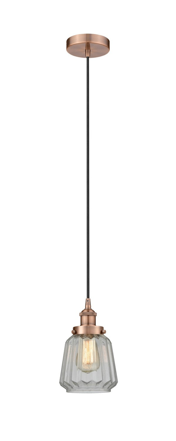 Innovations 616-1PH-AC-G142 One Light Mini Pendant, Antique Copper