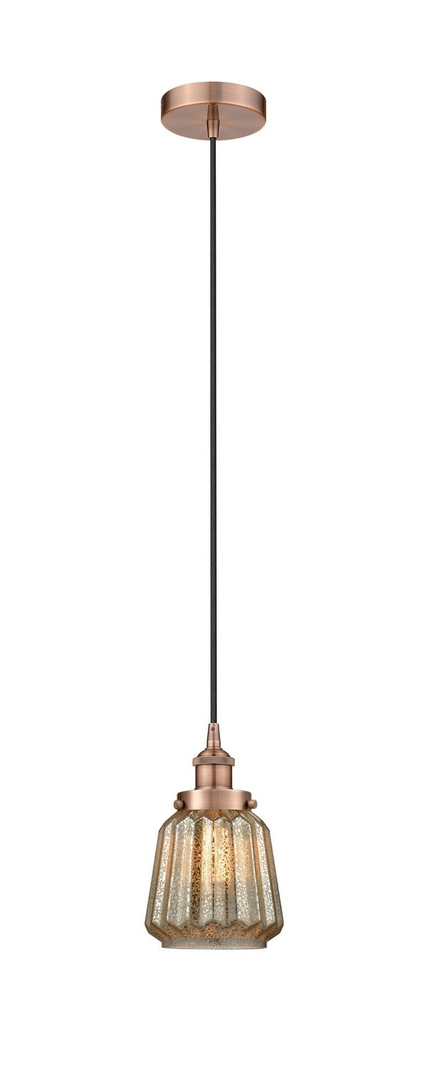 Innovations 616-1PH-AC-G146 One Light Mini Pendant, Antique Copper