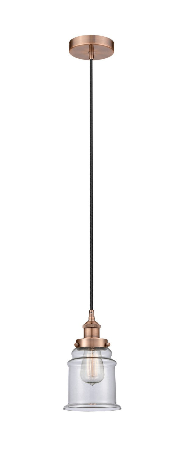Innovations 616-1PH-AC-G182 One Light Mini Pendant, Antique Copper