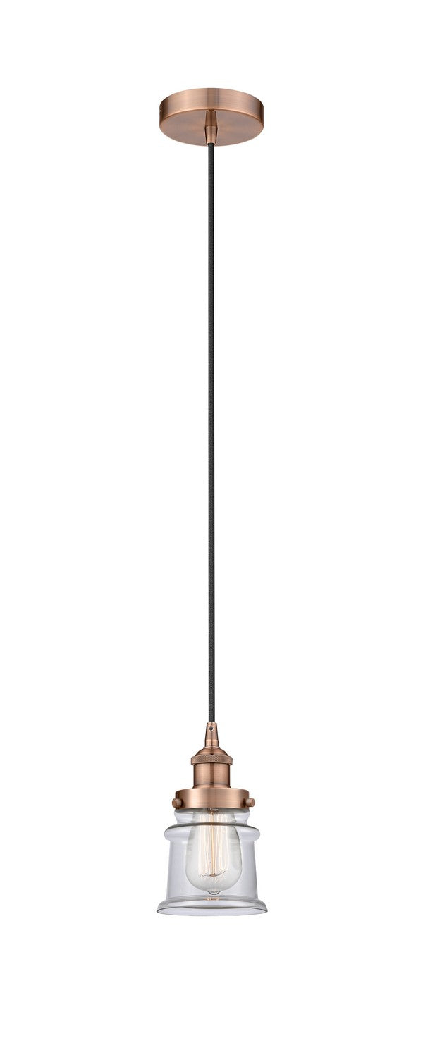 Innovations 616-1PH-AC-G182S One Light Mini Pendant, Antique Copper