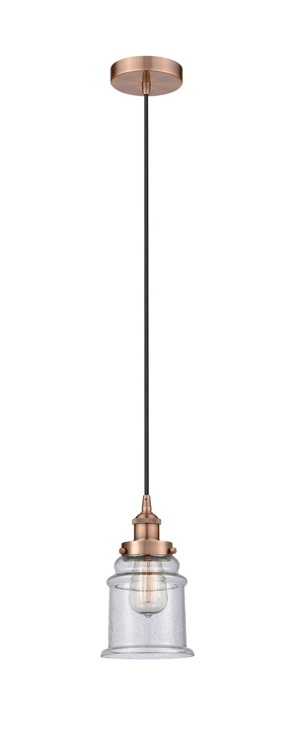 Innovations 616-1PH-AC-G184 One Light Mini Pendant, Antique Copper