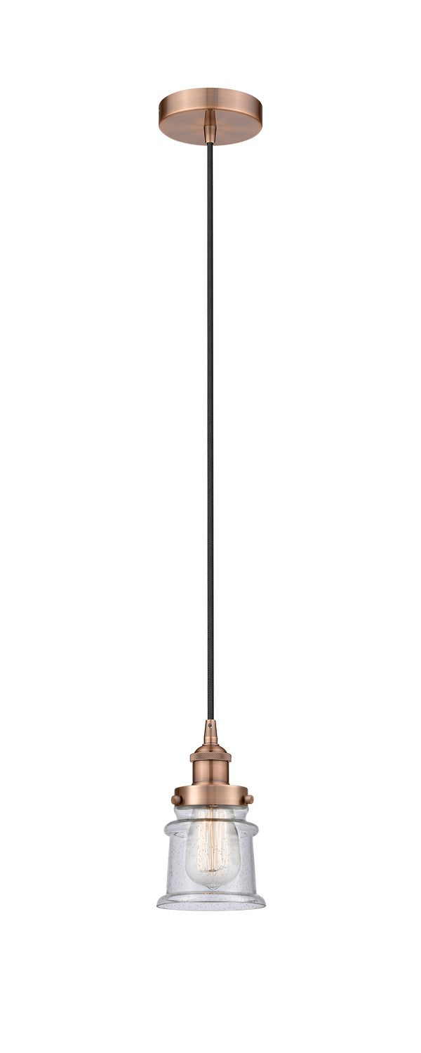Innovations 616-1PH-AC-G184S One Light Mini Pendant, Antique Copper