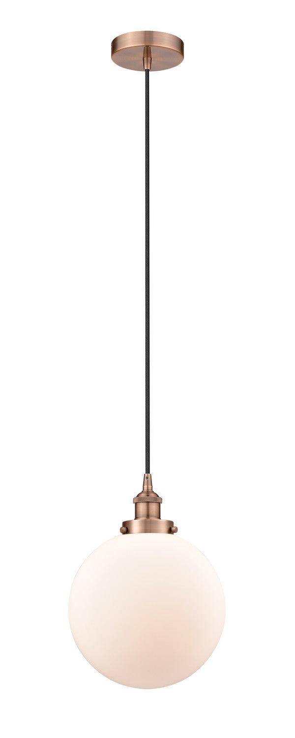 Innovations 616-1PH-AC-G201-10 One Light Mini Pendant, Antique Copper