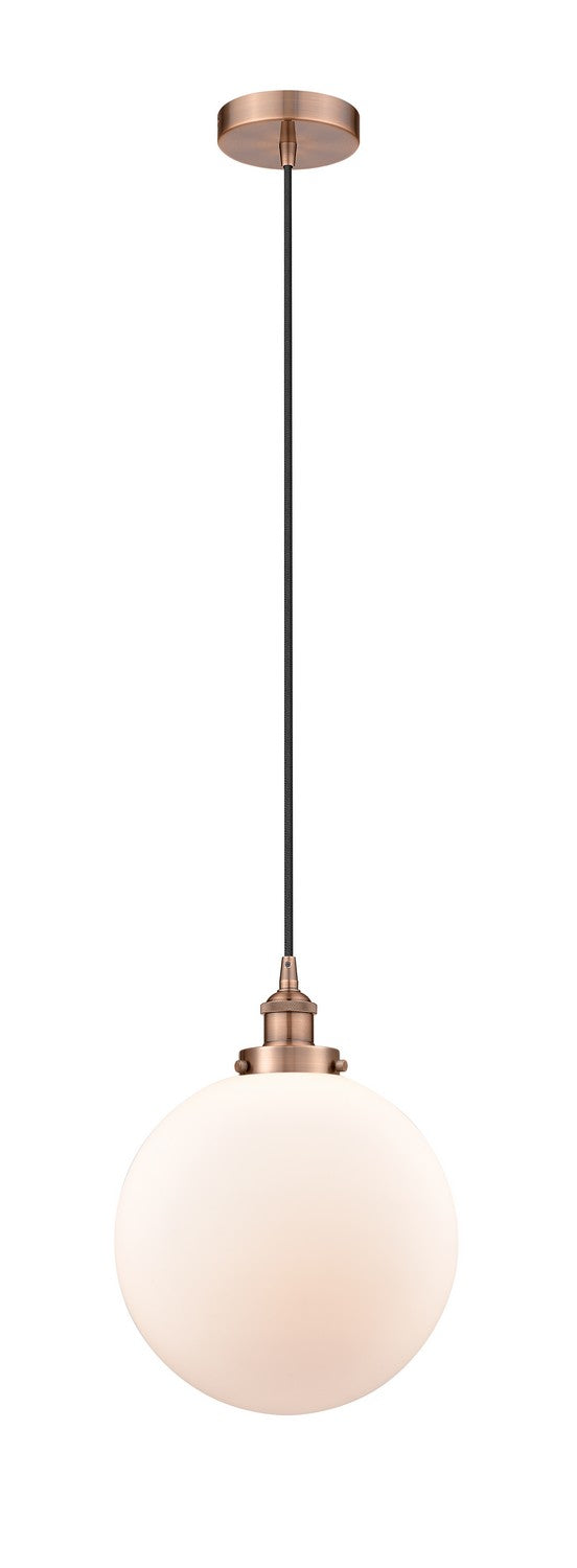 Innovations 616-1PH-AC-G201-12 One Light Mini Pendant, Antique Copper