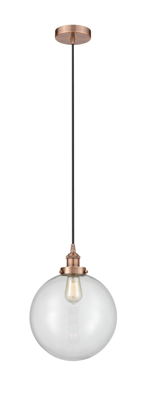 Innovations 616-1PH-AC-G202-12 One Light Mini Pendant, Antique Copper